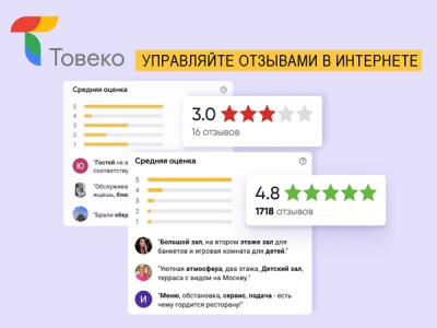 Товеко помогает ресторанам контролировать репутацию!