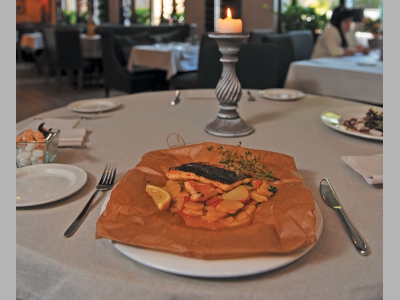 Камбала по-сицилийски, запечённая в пергаменте