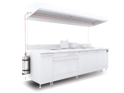 Автоматические системы пожаротушения оборудования профессиональной кухни ROTAREX FIREDETEC F/K