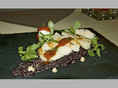 Куриная грудка Sous-vide на фиолетовом рисе