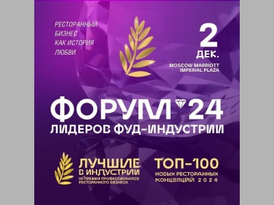 Объявлена программа Форума лидеров фуд-индустрии «Пальмовая ветвь ресторанного бизнеса»