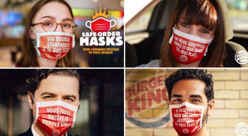 Сеть фастфуда Burger King в Бельгии раздаст 250 клиентам маски с напечатанными заказами