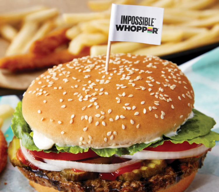 Веганский бургер Impossible Whopper обеспечил Burger King самый высокий рост продаж за четыре года